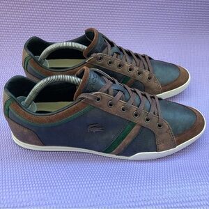 Lacoste Men's Rayford Sneaker Shoe Leather Suede Sz 10 Color#3C-427 Blue /Brown